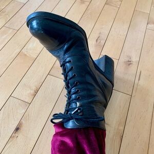 Women's Black Leather Ankle Boots